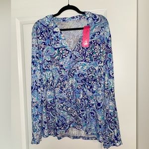 Lilly Pulitzer Ruffle PJ Button Up Top